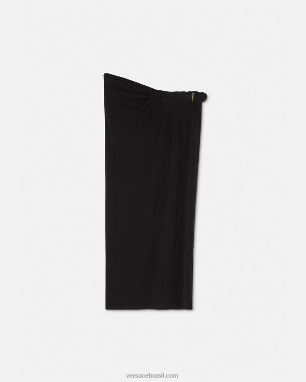 roupas P2TX185 Versace saia lápis enrolada preto mulheres