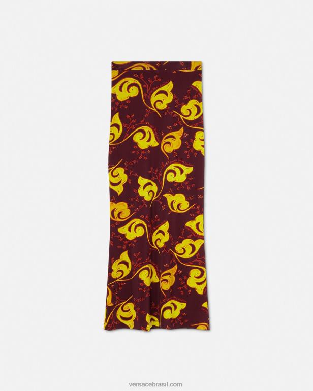 roupas P2TX2181 Versace saia midi de galhos tolet mulheres