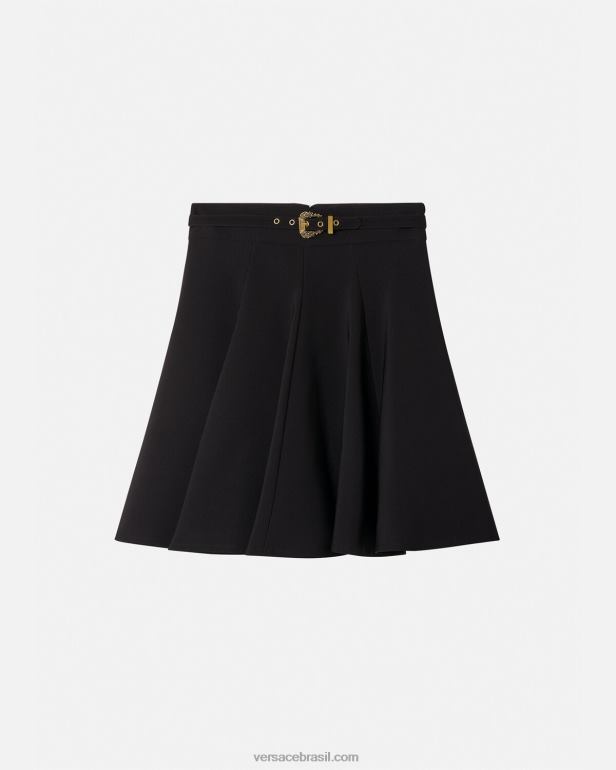 roupas P2TX2252 Versace saia de alta costura barroca com fivela preto mulheres
