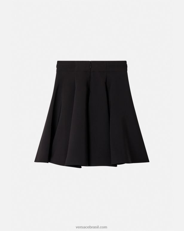 roupas P2TX2252 Versace saia de alta costura barroca com fivela preto mulheres