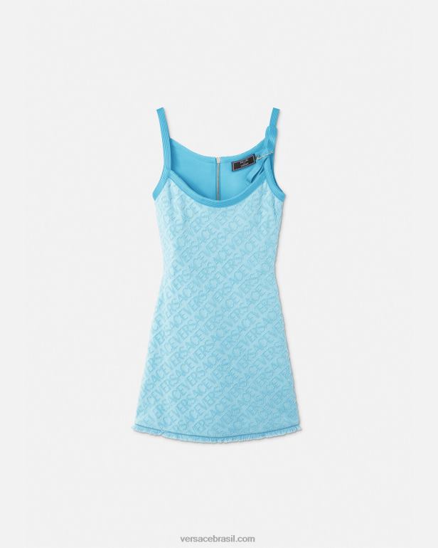 roupas P2TX10 Versace minivestido de toalha allover azul claro mulheres
