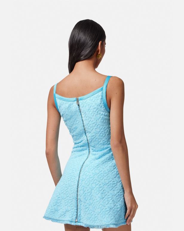 roupas P2TX10 Versace minivestido de toalha allover azul claro mulheres