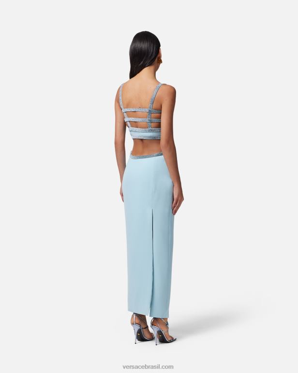 roupas P2TX18 Versace vestido recortado cristal medusa \'95 Uma cor mulheres