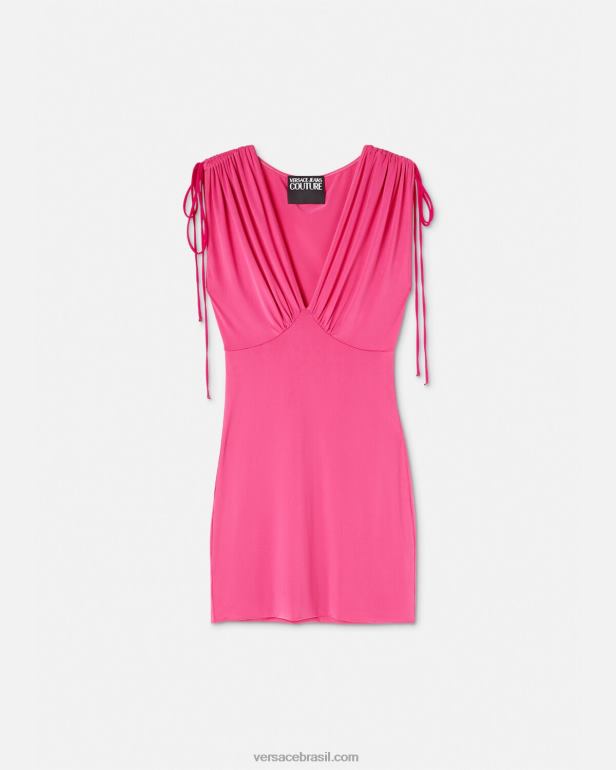 roupas P2TX2193 Versace minivestido franzido fúcsia mulheres