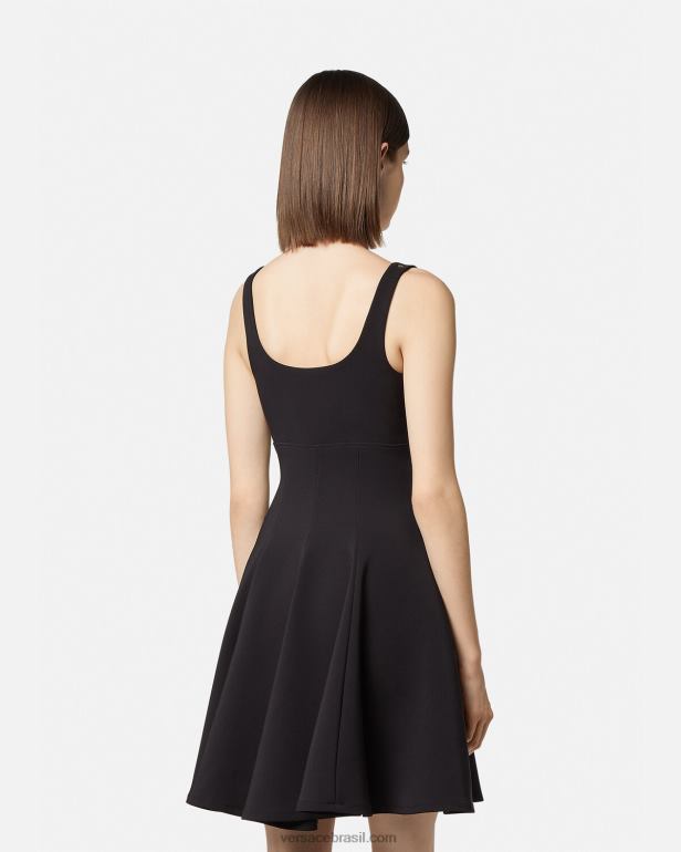 roupas P2TX2198 Versace vestido barroco com 1 fivela preto mulheres