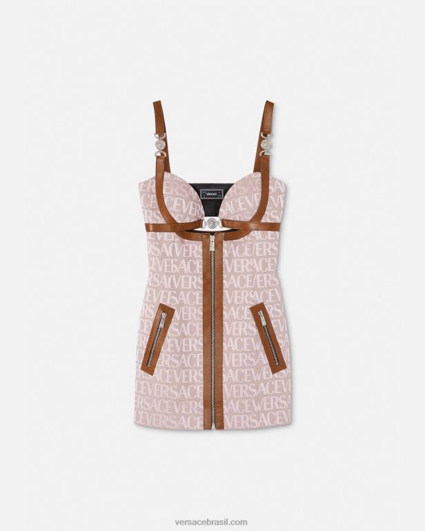 roupas P2TX27 Versace vestido mini rosa e estampado mulheres
