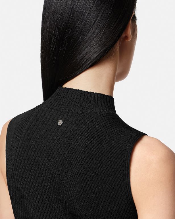 roupas P2TX33 Versace vestido midi com gola alta preto mulheres