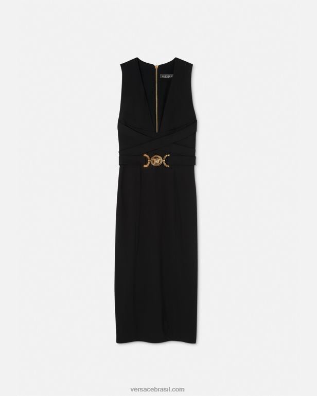 roupas P2TX35 Versace vestido midi medusa '95 preto mulheres
