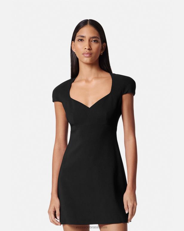 roupas P2TX43 Versace mini vestido de mudança preto mulheres