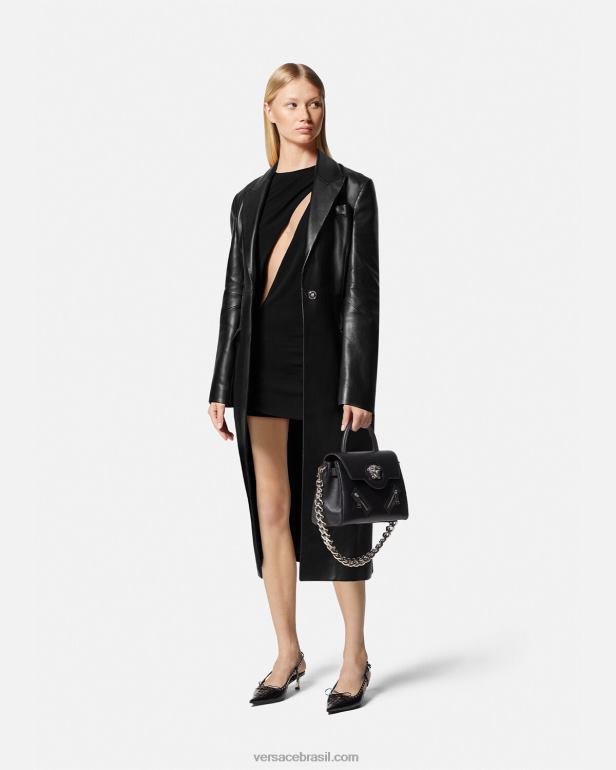 roupas P2TX45 Versace minivestido cortado preto mulheres