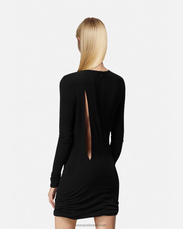 roupas P2TX45 Versace minivestido cortado preto mulheres