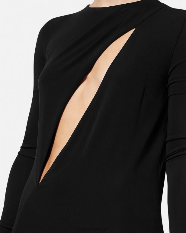 roupas P2TX45 Versace minivestido cortado preto mulheres