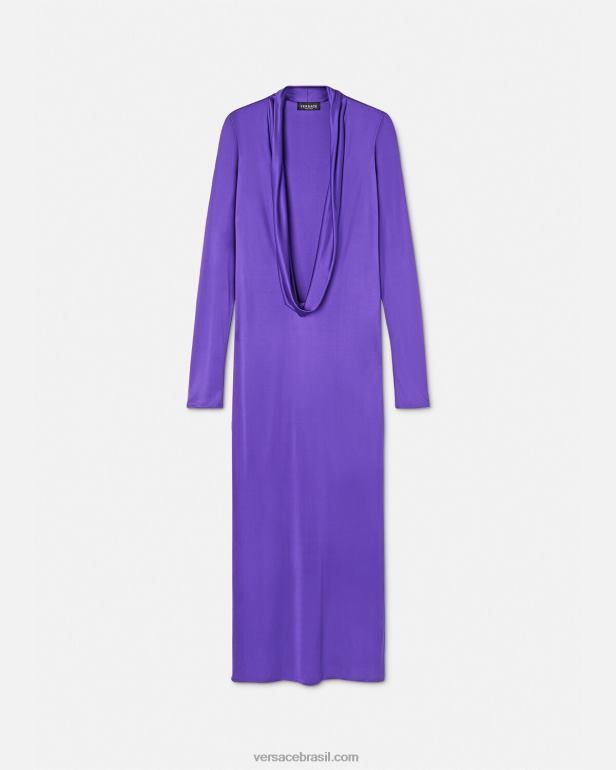 roupas P2TX60 Versace vestido longo com capuz tolet mulheres