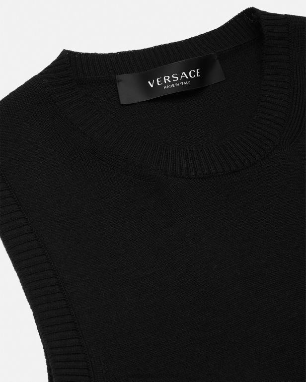 roupas P2TX70 Versace minivestido em tricô com logo orquídea preto mulheres