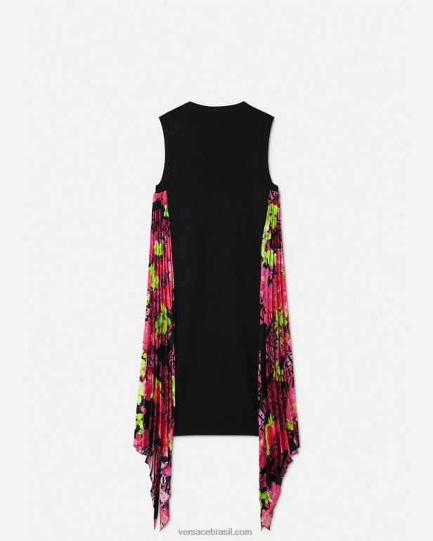 roupas P2TX70 Versace minivestido em tricô com logo orquídea preto mulheres