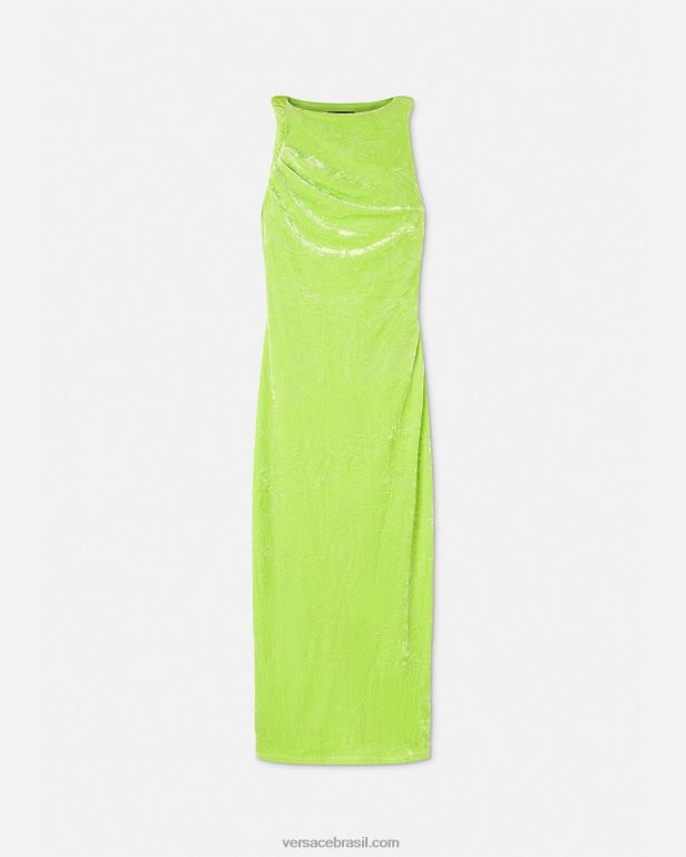 roupas P2TX75 Versace vestido midi veludo enrolado Lima mulheres