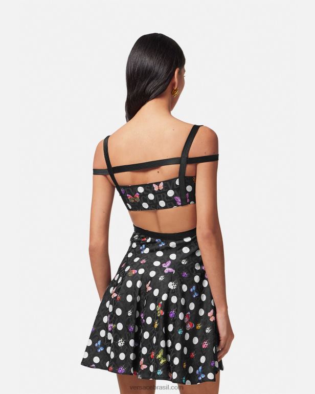 roupas P2TX8 Versace minivestido com recorte de borboletas Uma cor mulheres