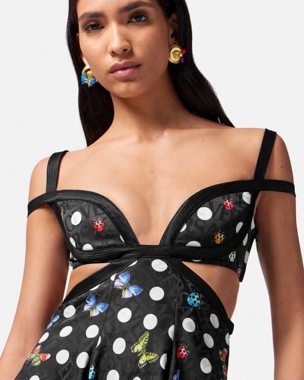 roupas P2TX8 Versace minivestido com recorte de borboletas Uma cor mulheres