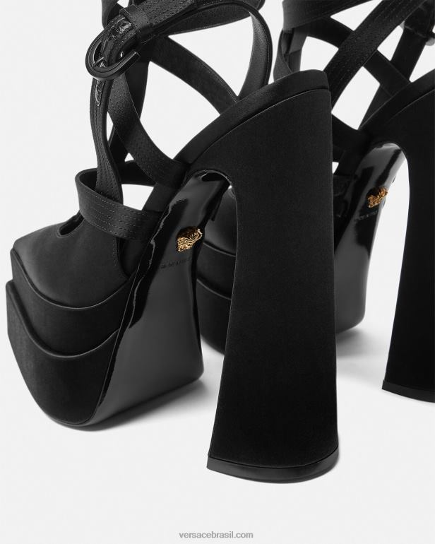 sapato P2TX404 Versace bombas de plataforma de gaiola pontiaguda aevitas preto mulheres