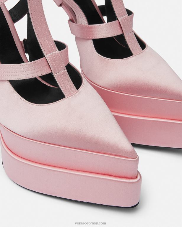 sapato P2TX405 Versace bombas de plataforma de gaiola pontiaguda aevitas rosa mulheres