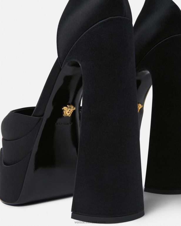 sapato P2TX421 Versace bombas de plataforma pontiagudas aevitas preto mulheres