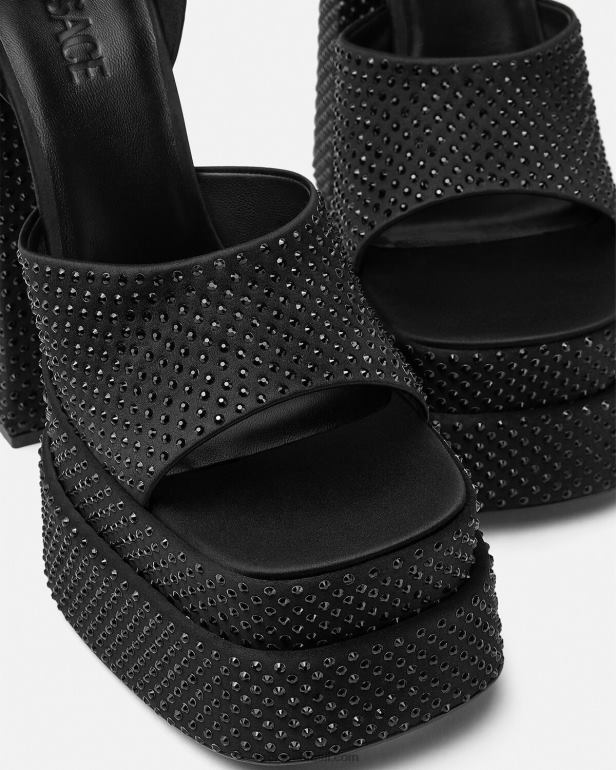 sapato P2TX425 Versace sandalia plataforma medusa aevitas preto mulheres