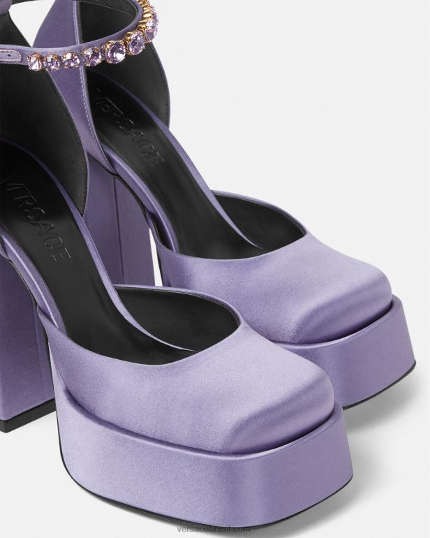 sapato P2TX427 Versace bombas de plataforma única medusa aevitas lilás mulheres