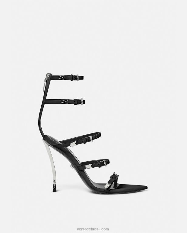 sapato P2TX387 Versace sandálias de ponta preto mulheres