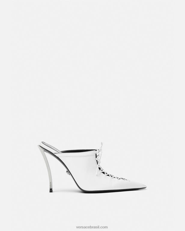 sapato P2TX392 Versace mulas pontuais branco mulheres
