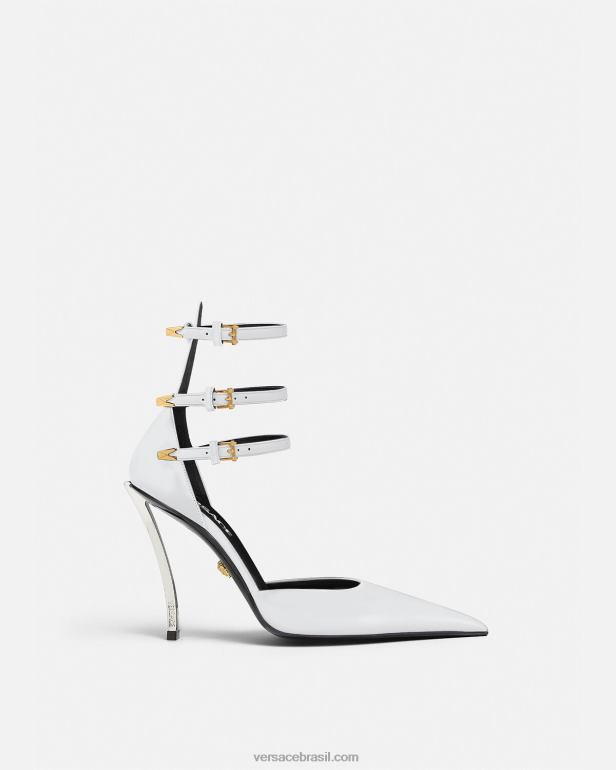 sapato P2TX395 Versace bombas pontuais branco mulheres