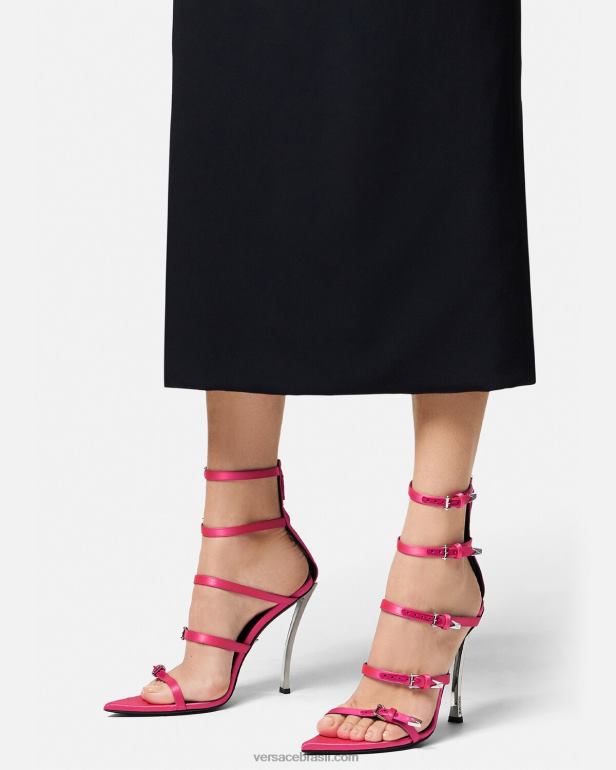 sapato P2TX397 Versace sandálias de ponta fúcsia mulheres