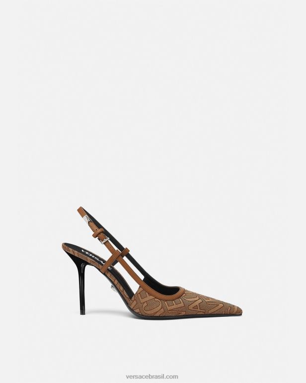 sapato P2TX481 Versace bombas allover marrom mulheres