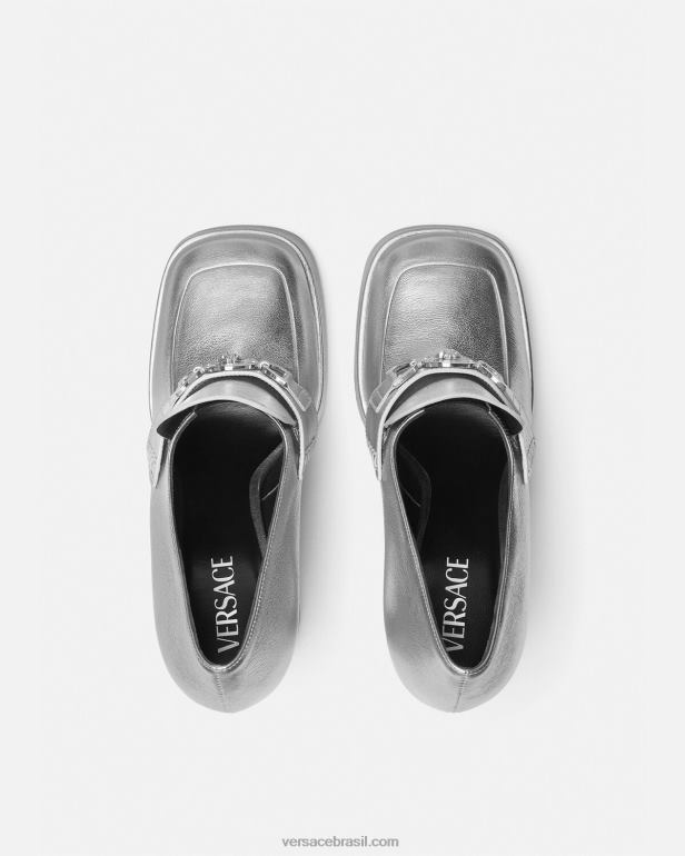 sapato P2TX483 Versace bombas de plataforma metálica medusa \'95 cinza mulheres