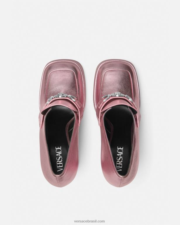 sapato P2TX484 Versace bombas de plataforma metálica medusa \'95 rosa mulheres