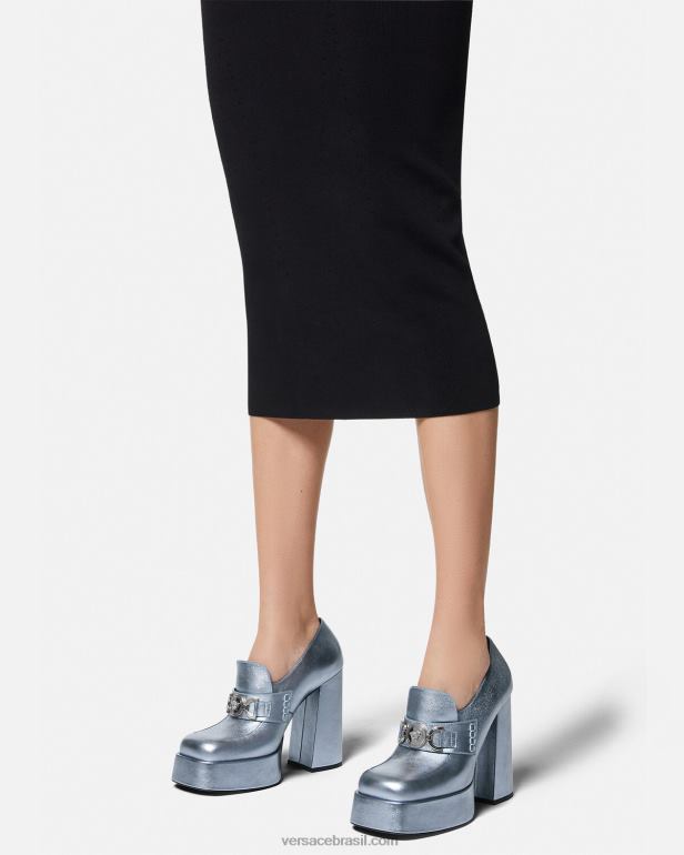 sapato P2TX485 Versace bombas de plataforma metálica medusa \'95 Uma cor mulheres