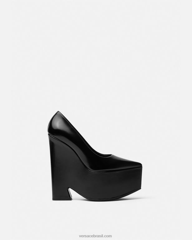 sapato P2TX491 Versace bombas de plataforma de tempestade preto mulheres