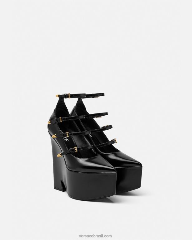 sapato P2TX493 Versace bombas de plataforma de tempestade preto mulheres