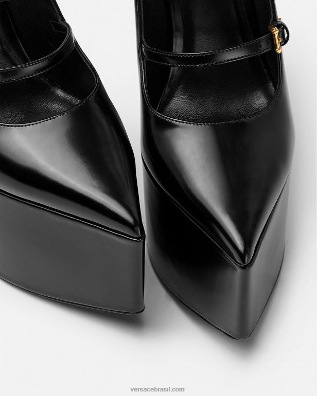sapato P2TX493 Versace bombas de plataforma de tempestade preto mulheres