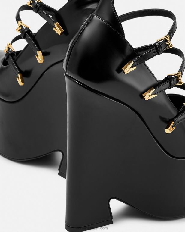 sapato P2TX493 Versace bombas de plataforma de tempestade preto mulheres