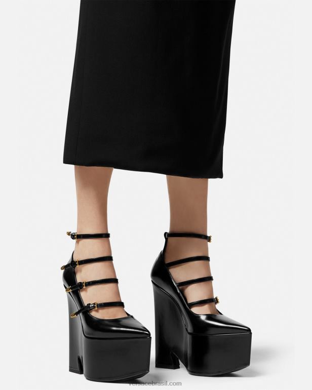 sapato P2TX493 Versace bombas de plataforma de tempestade preto mulheres