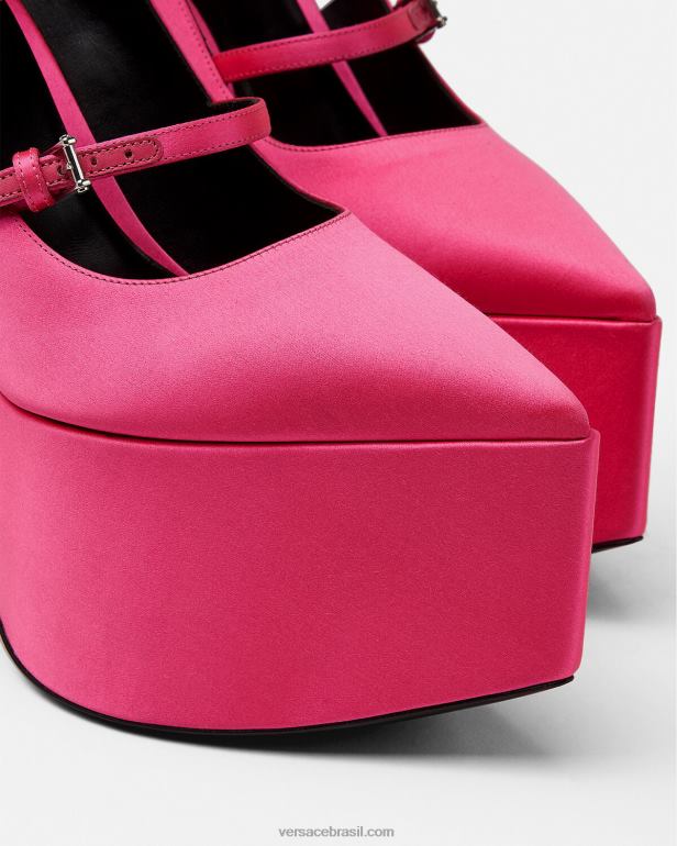 sapato P2TX495 Versace bombas de plataforma de cetim tempestade fúcsia mulheres