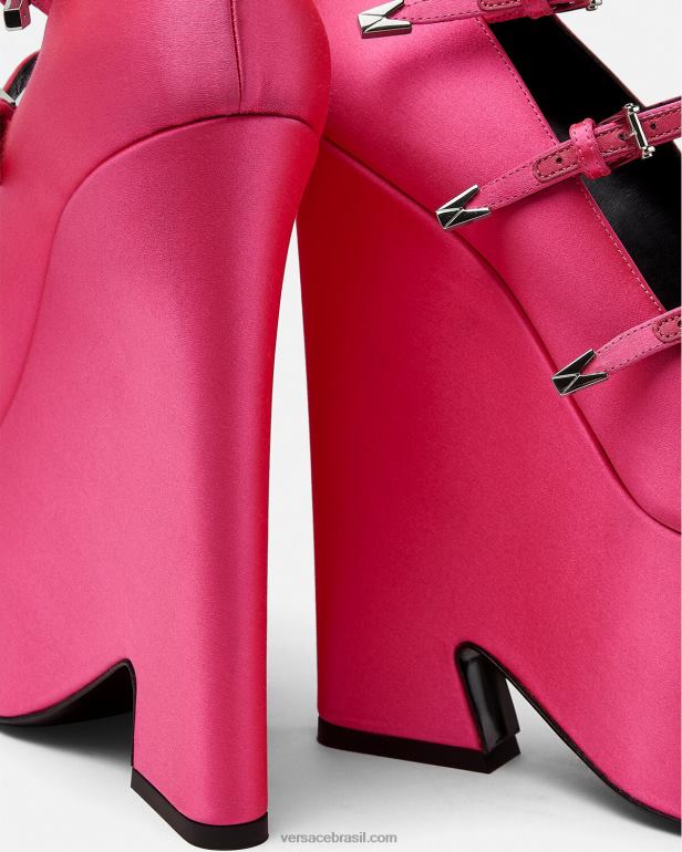 sapato P2TX495 Versace bombas de plataforma de cetim tempestade fúcsia mulheres
