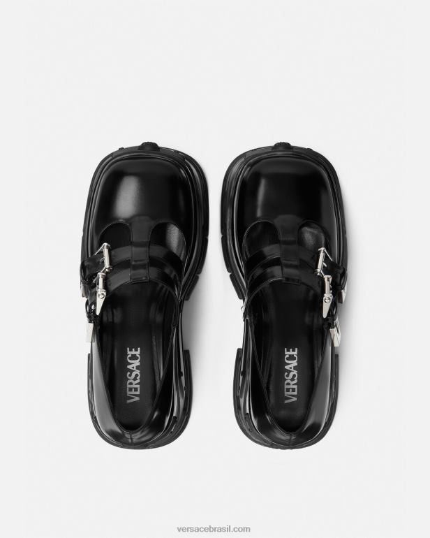 sapato P2TX497 Versace bombas de plataforma hino medusa preto mulheres