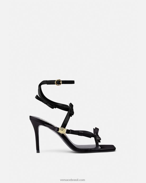 sapato P2TX2283 Versace sandália emily bow preto mulheres