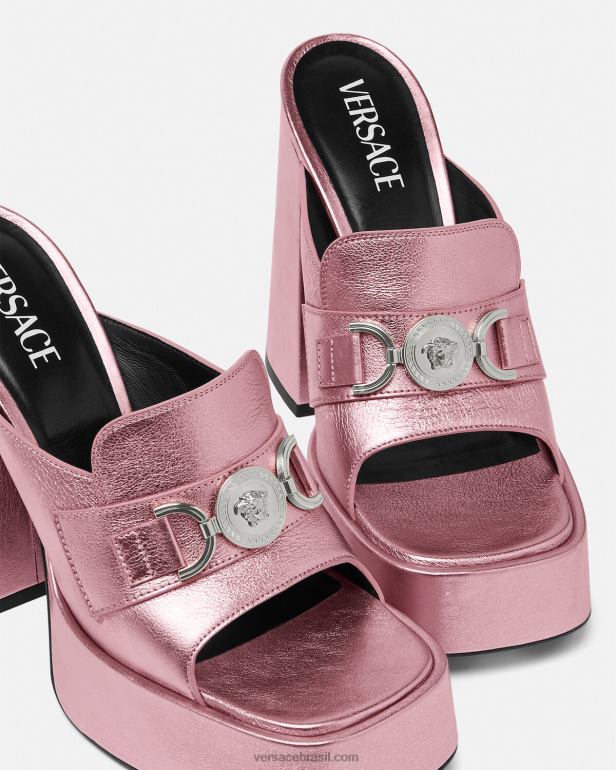 sapato P2TX444 Versace mule plataforma medusa \'95 rosa mulheres