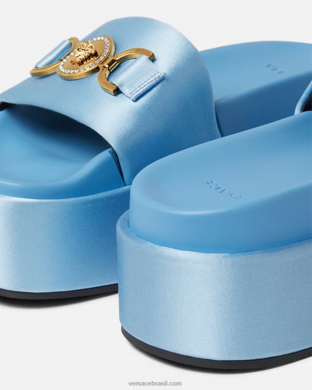 sapato P2TX456 Versace sandália plataforma medusa \'95 azul claro mulheres