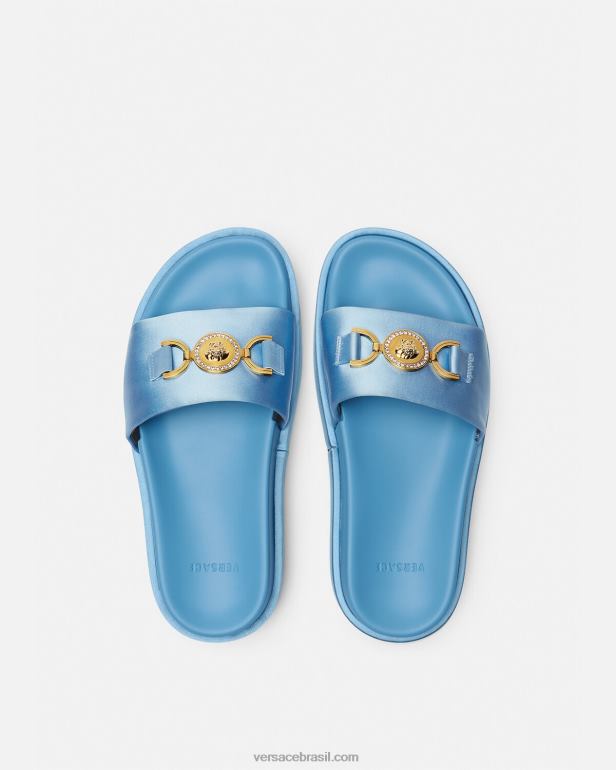 sapato P2TX456 Versace sandália plataforma medusa \'95 azul claro mulheres