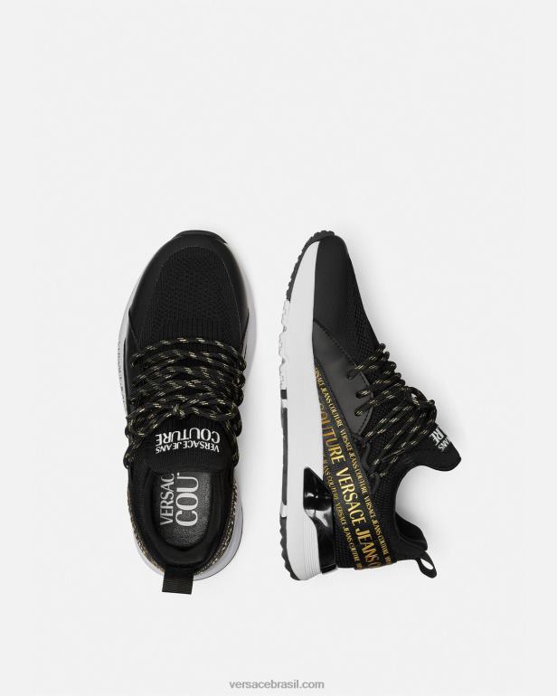 sapato P2TX2256 Versace tênis dinâmicos ouro Preto mulheres