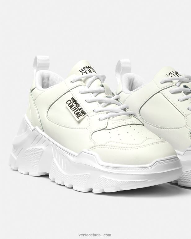 sapato P2TX2263 Versace tênis de corrida branco mulheres