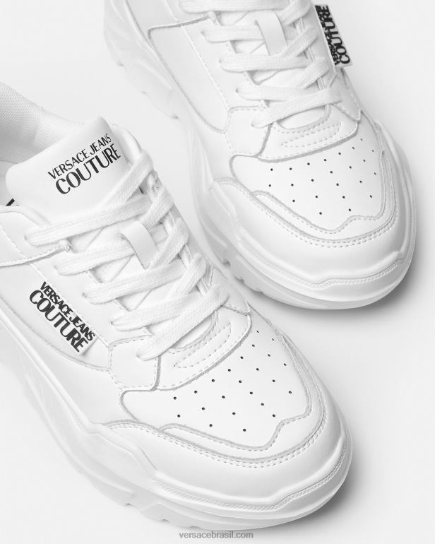 sapato P2TX2274 Versace tênis de corrida branco mulheres